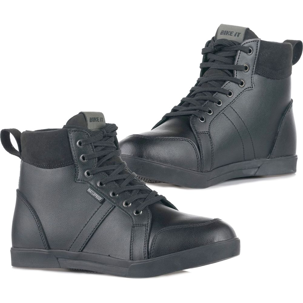 Bike It Sneeka Low-Cut Waterproof Leather Boots Black