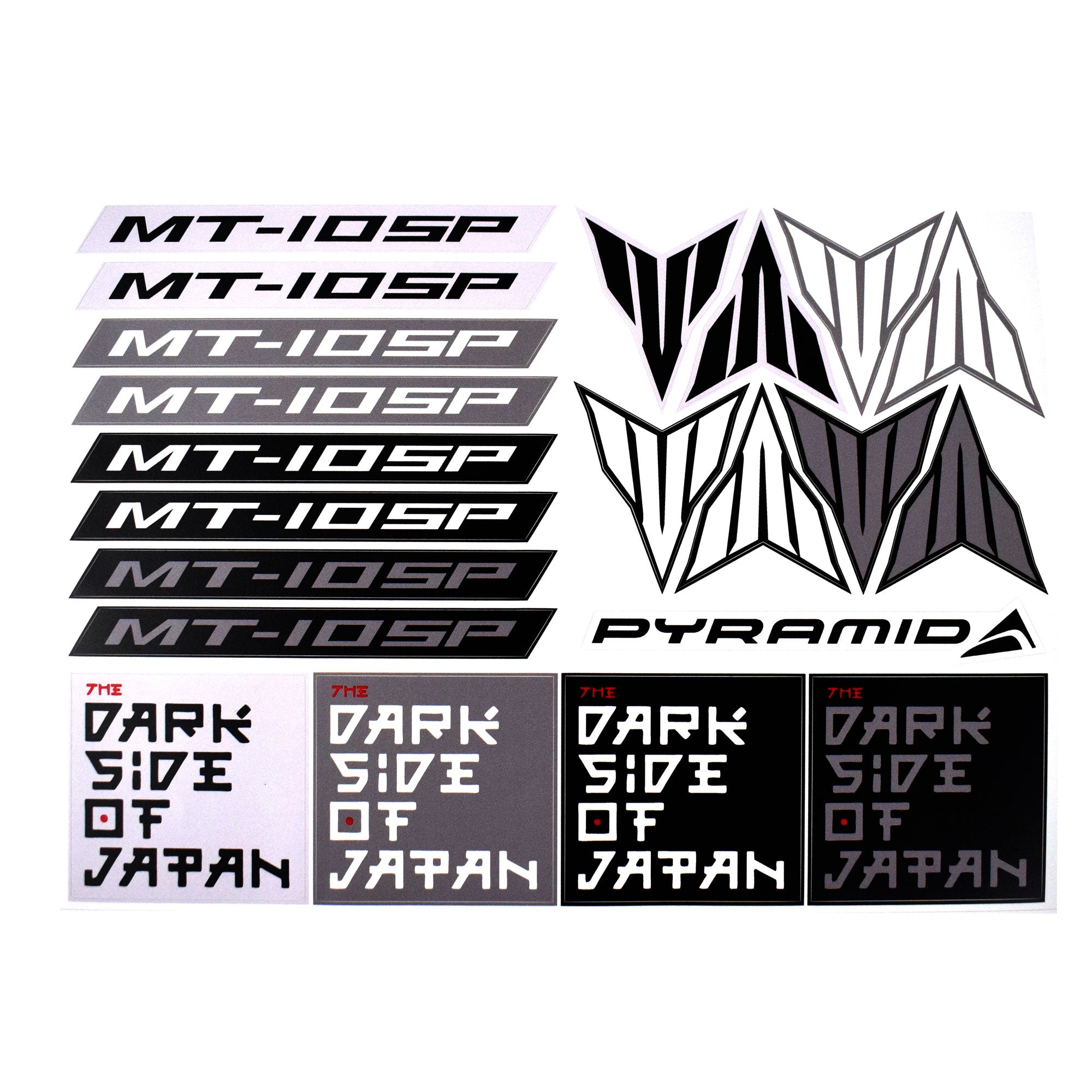 Pyramid Decals For Yamaha MT-10 SP Black - Set Of 21