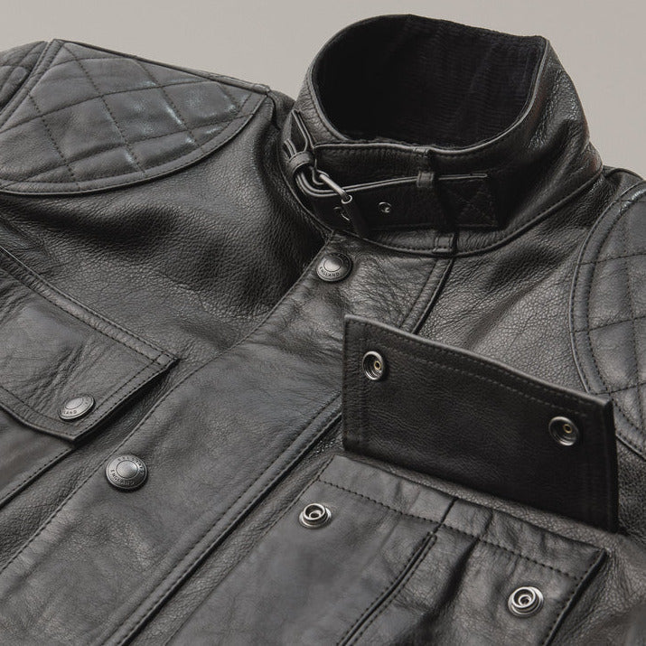 Belstaff Brooklands Hand Waxed Leather Jacket Antique Black