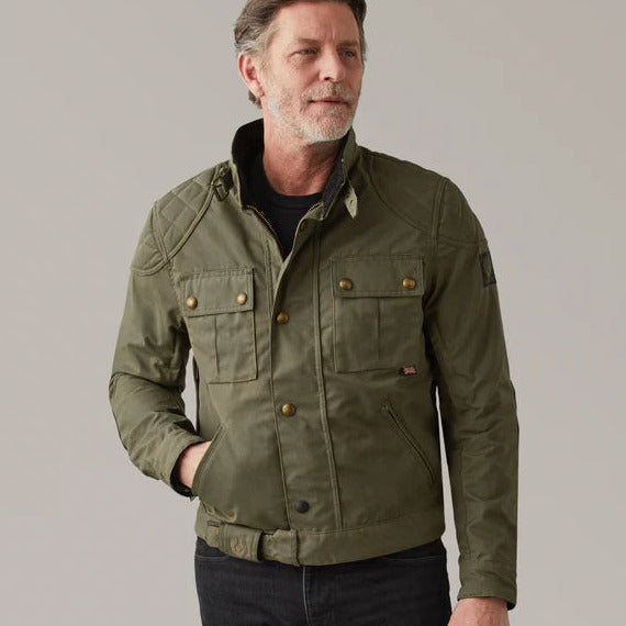 Belstaff Brooklands Waxed Cotton Jacket Olive