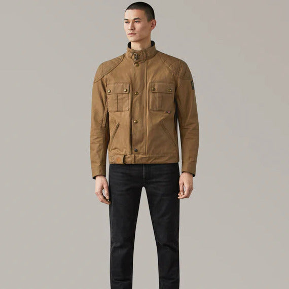 Belstaff Brooklands Waxed Cotton Jacket Sand