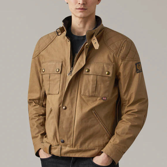 Belstaff Brooklands Waxed Cotton Jacket Sand