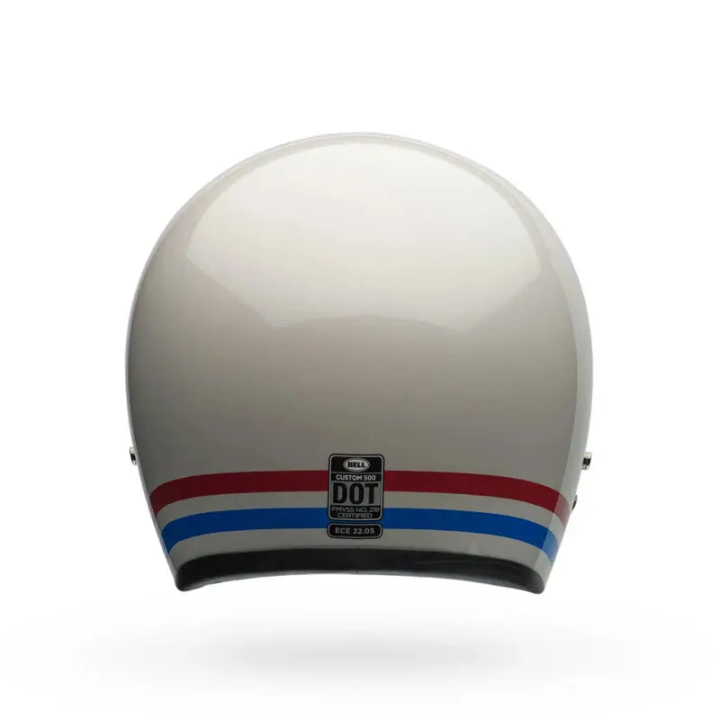 Bell Custom 500 Stripes ECE 22.06 Pearl White FREE UK Delivery, FREE 365 Day Returns | Moto Central