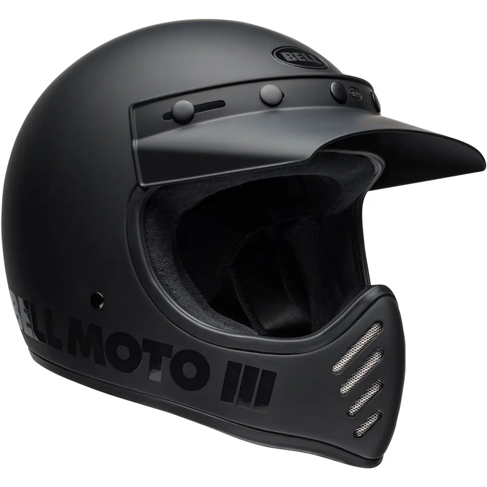 Bell Moto 3 Full Face Helmet Classic Matt Black - FREE UK Shipping, FREE 365 Day Returns | Moto Central