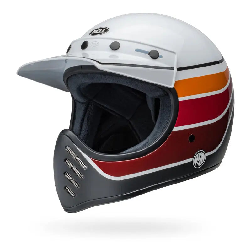 Bell Moto-3 RSD Saddleback ECE 22.06 Satin Gloss White / Black FREE UK Delivery, FREE 365 Day Returns | Moto Central