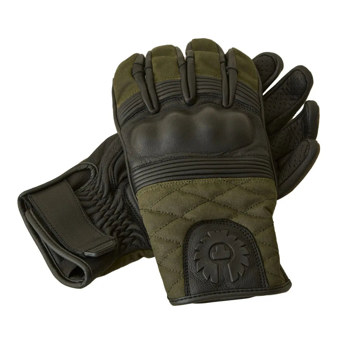 Belstaff Hampstead Leather Gloves Black / Forest Green FREE UK Delivery, FREE 365 Day Returns | Moto Central