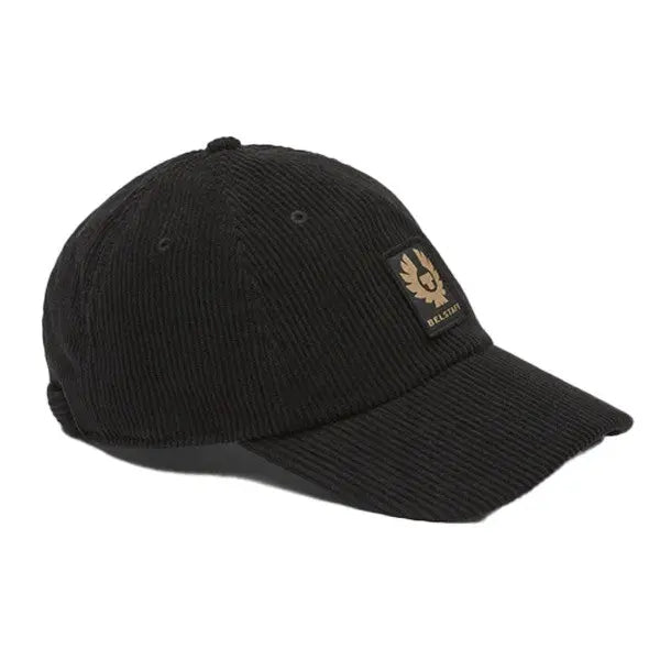 Belstaff Phoenix Patch Corduroy Cap Black FREE UK Delivery, FREE 365 Day Returns | Moto Central