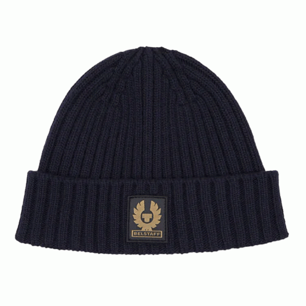 Belstaff Watch Beanie Dark Navy FREE UK Delivery, FREE 365 Day Returns | Moto Central