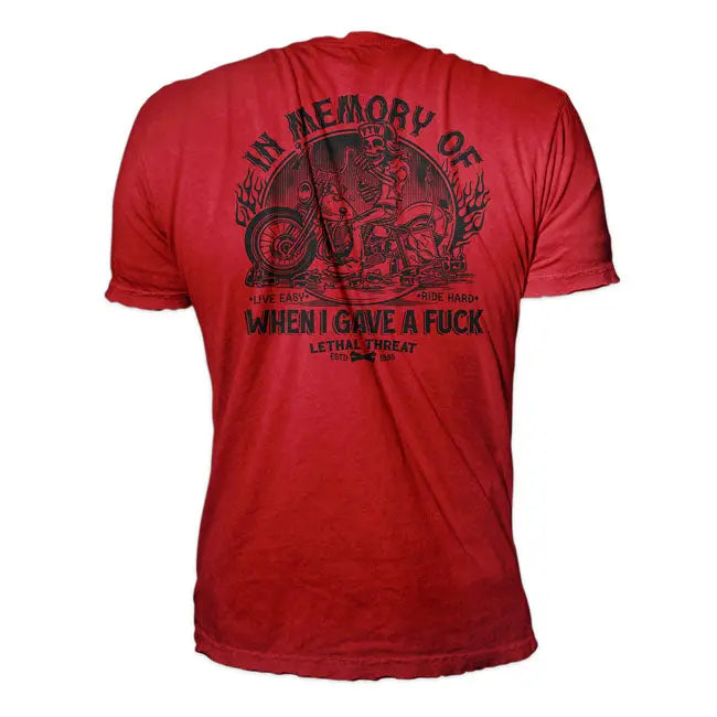 Lethal Threat In Memory T-Shirt Red / Black  - FREE UK Shipping, FREE 365 Day Returns | Moto Central