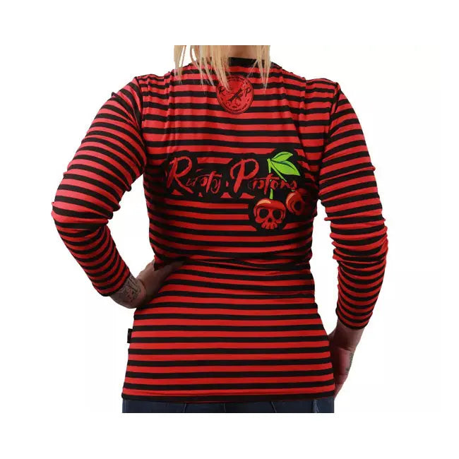 Rusty Pistons Mesa 3/4 Sleeves Ladies T-Shirt Red / Black  - FREE UK Shipping, FREE 365 Day Returns | Moto Central