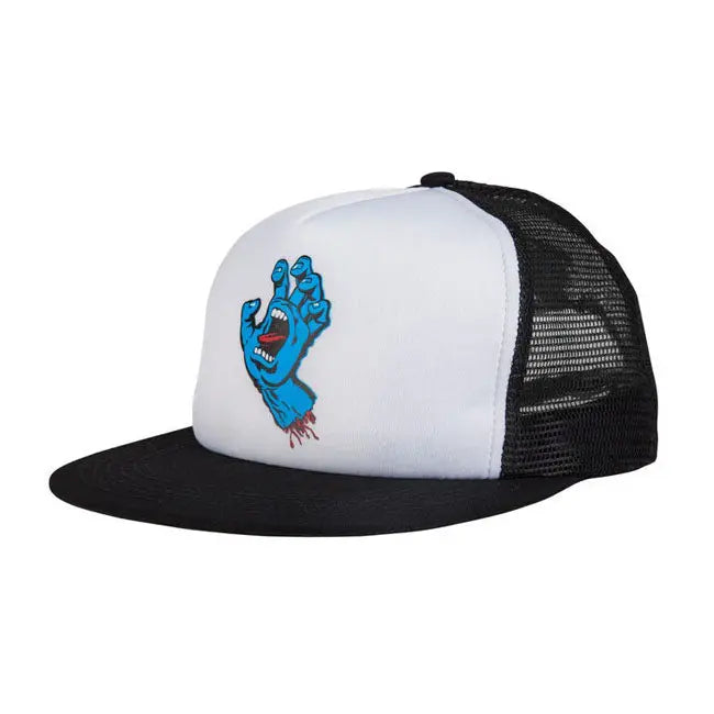 Santa Cruz Hand Mesh Back Cap White / Black  - FREE UK Shipping, FREE 365 Day Returns | Moto Central