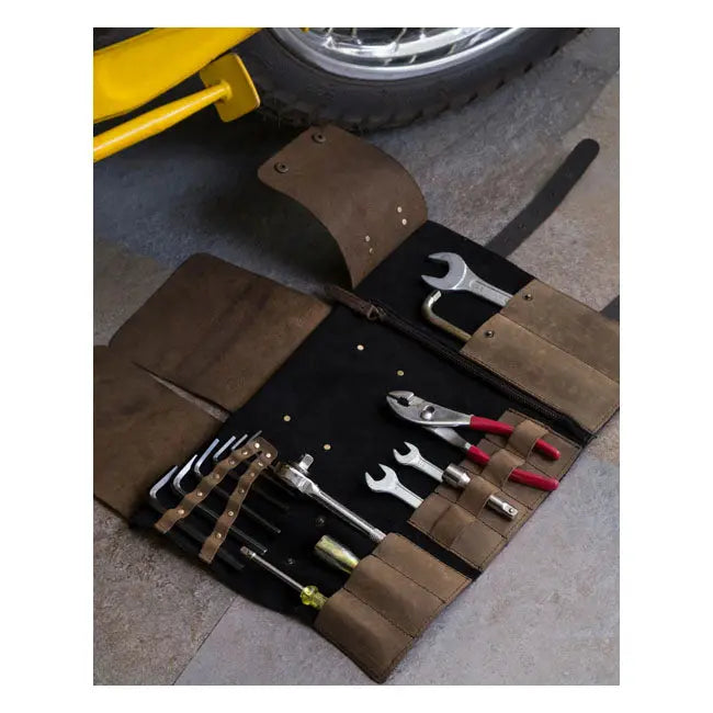 Trip Machine Universal Tool Roll Tobacco / Black  - FREE UK Shipping, FREE 365 Day Returns | Moto Central