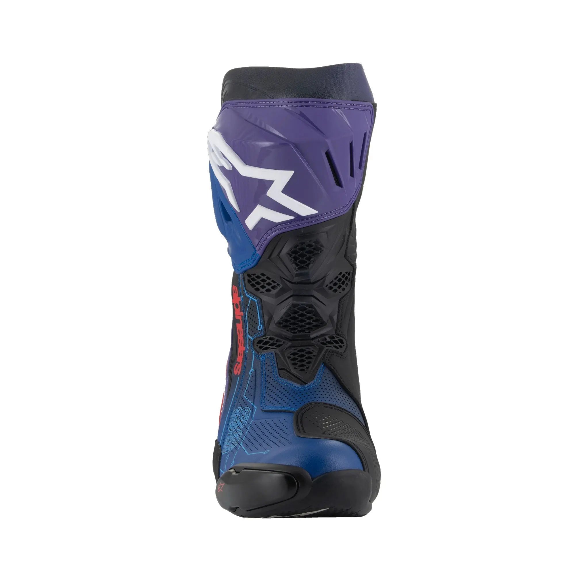 Alpinestars Supertech R LE Martinator R01 Vented Boots Blue / Purple / Red / Black  - FREE UK Shipping, FREE 365 Day Returns | Moto Central