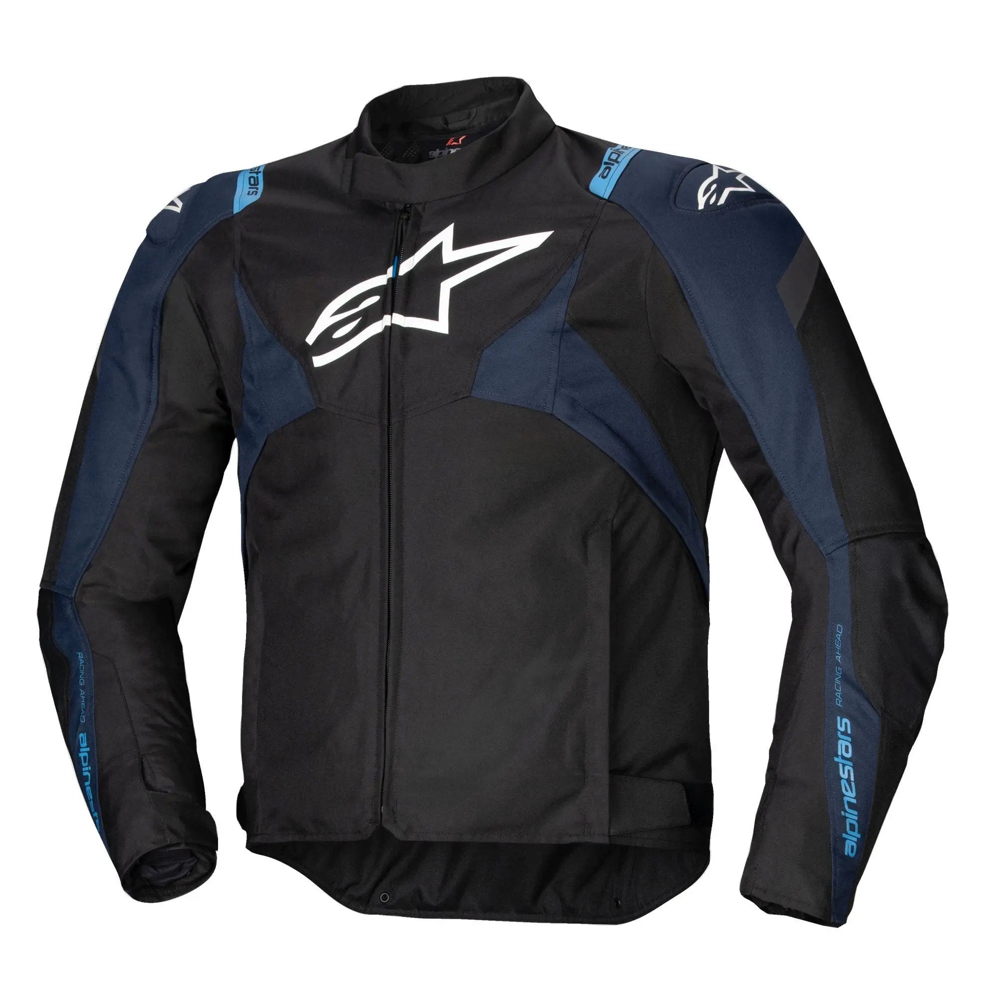 Alpinestars T-Jaws V4 Waterproof Textile Jacket Black / Dark Blue / Blithe Blue  - FREE UK Shipping, FREE 365 Day Returns | Moto Central