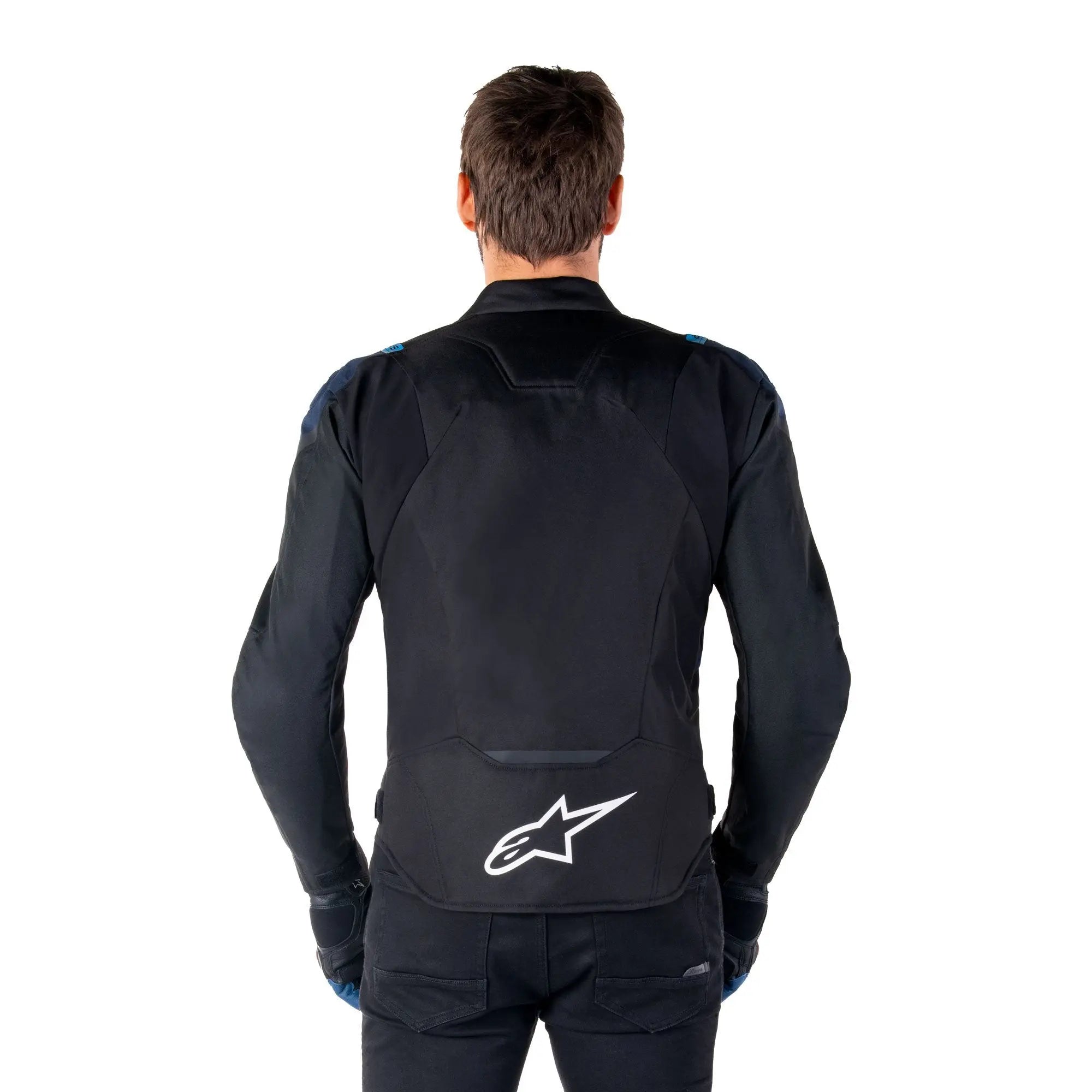 Alpinestars T-Jaws V4 Waterproof Textile Jacket Black / Dark Blue / Blithe Blue  - FREE UK Shipping, FREE 365 Day Returns | Moto Central