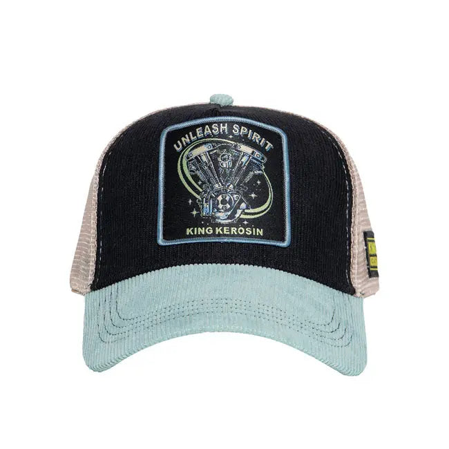 King Kerosin Unleash Spirit Cap Black / Blue  - FREE UK Shipping, FREE 365 Day Returns | Moto Central