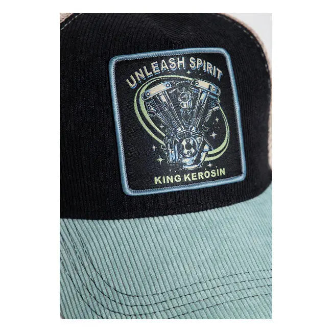 King Kerosin Unleash Spirit Cap Black / Blue  - FREE UK Shipping, FREE 365 Day Returns | Moto Central