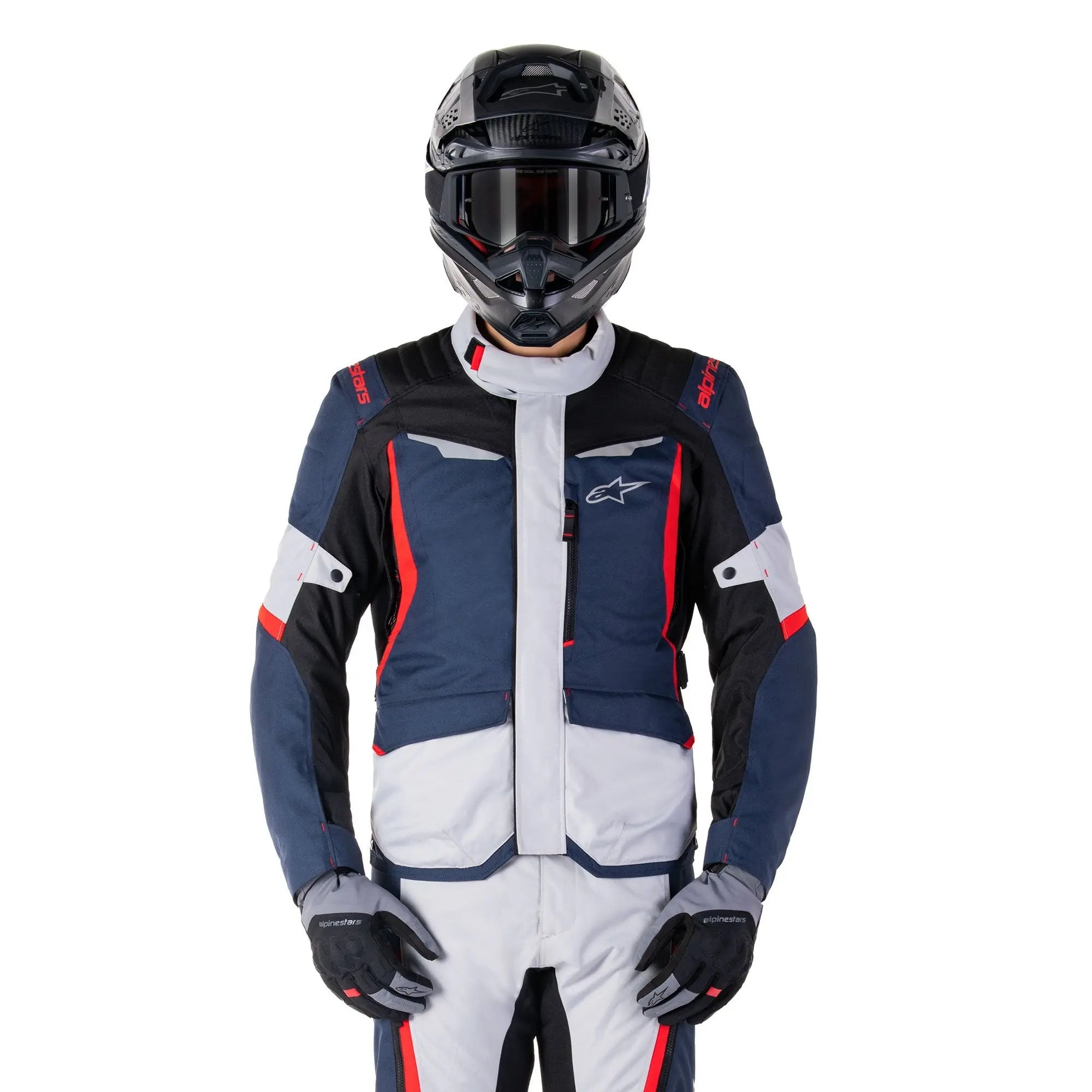 Alpinestars ST-1 Waterproof Textile Jacket Dark Blue / Black / Bright Red  - FREE UK Shipping, FREE 365 Day Returns | Moto Central