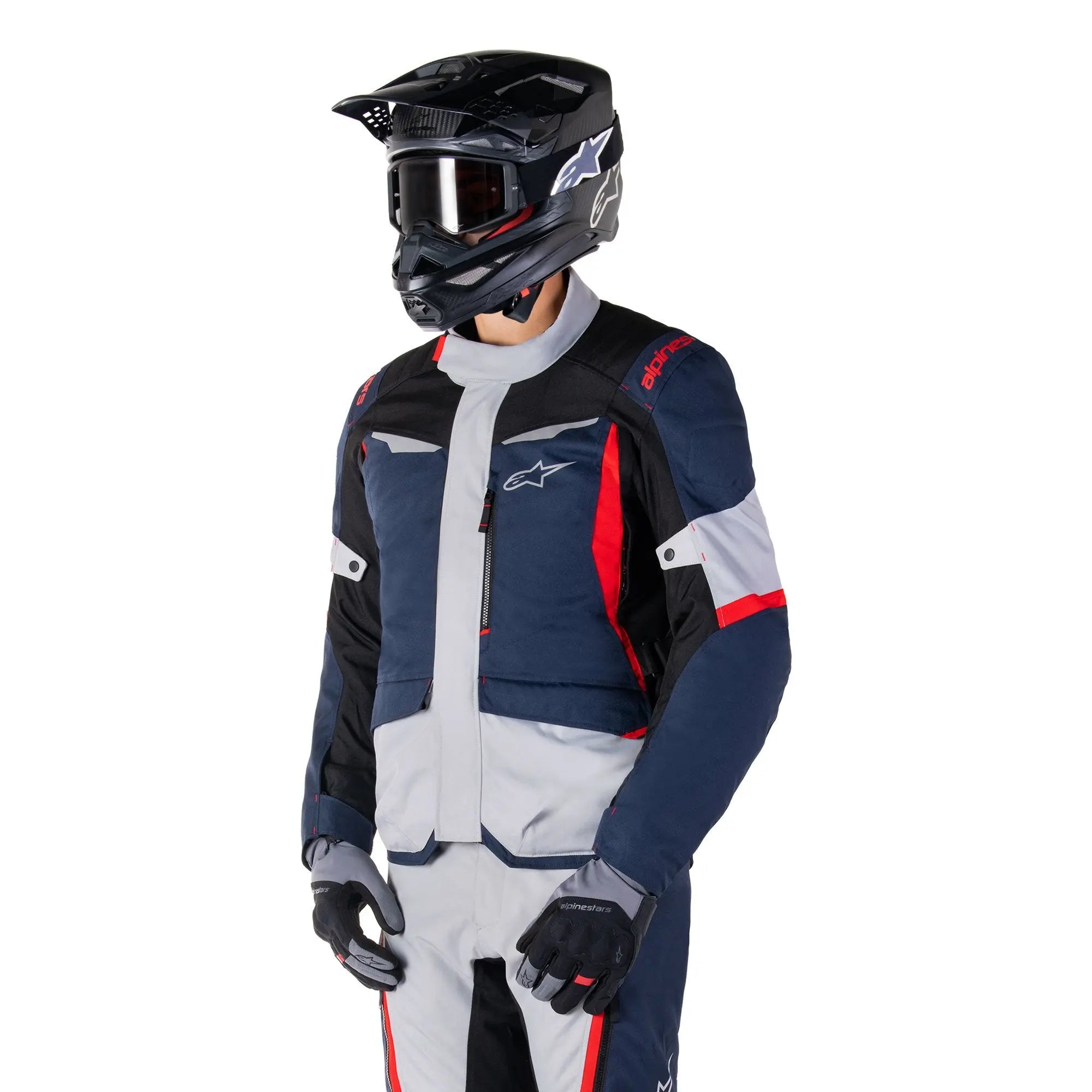 Alpinestars ST-1 Waterproof Textile Jacket Dark Blue / Black / Bright Red  - FREE UK Shipping, FREE 365 Day Returns | Moto Central