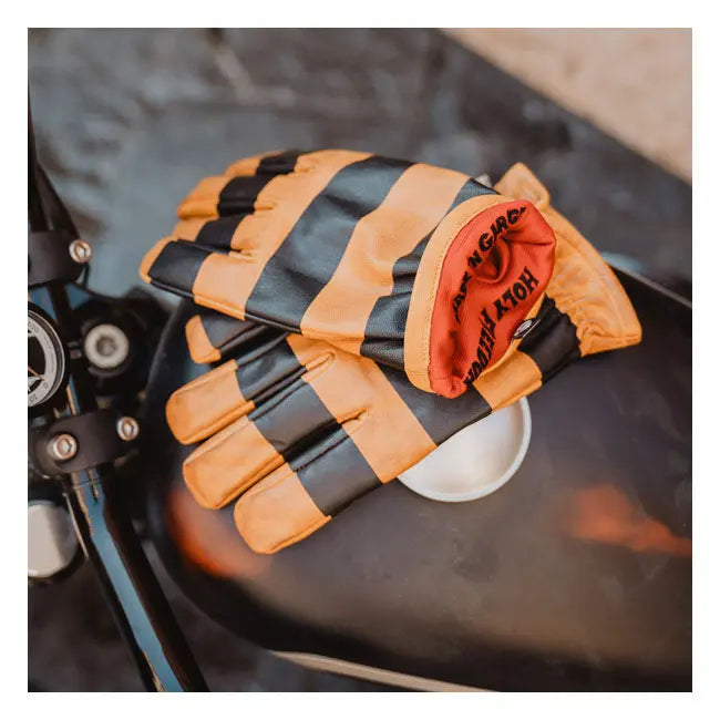 Holy Freedom Pitt Raw Leather Gloves Black / Brown  - FREE UK Shipping, FREE 365 Day Returns | Moto Central