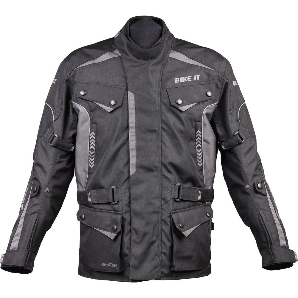 Bike It Burhou All-Season Motorcycle Adventure Jacket Black