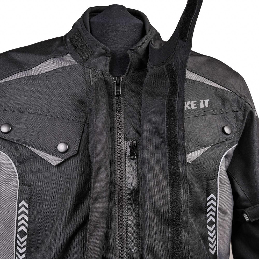 Bike It Burhou All-Season Motorcycle Adventure Jacket Black