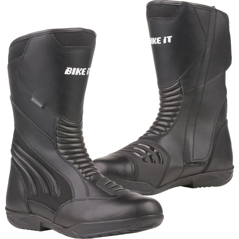 Bike It Burhou All-Seasons Waterproof Sports Touring Motorcycle Boots Black