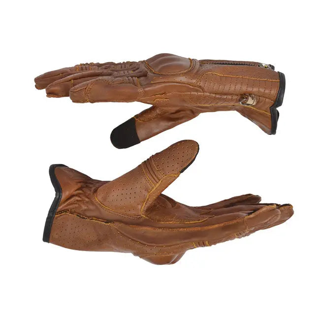 ByCity Amsterdam Leather Gloves Brown  - FREE UK Shipping, FREE 365 Day Returns | Moto Central