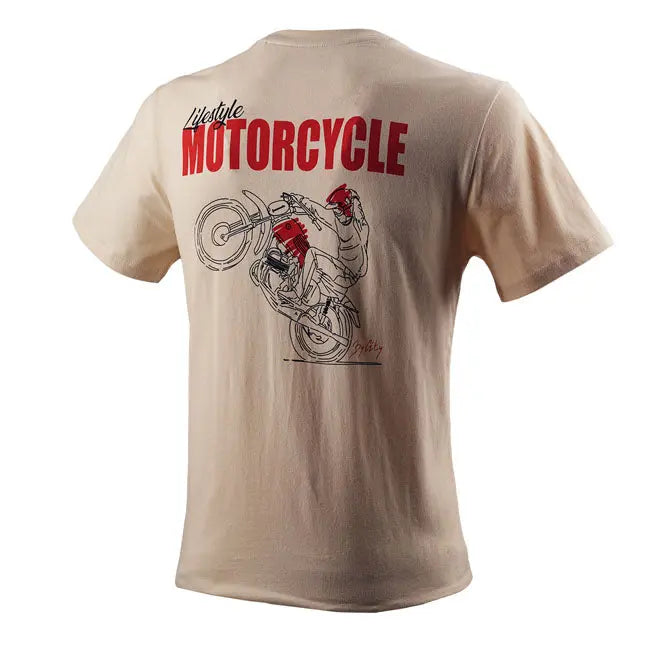 ByCity Motorlife T-Shirt Cream  - FREE UK Shipping, FREE 365 Day Returns | Moto Central