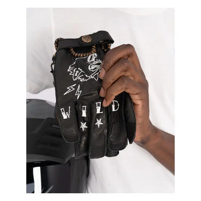 ByCity Second Skin Leather Gloves Tattoo Black  - FREE UK Shipping, FREE 365 Day Returns | Moto Central