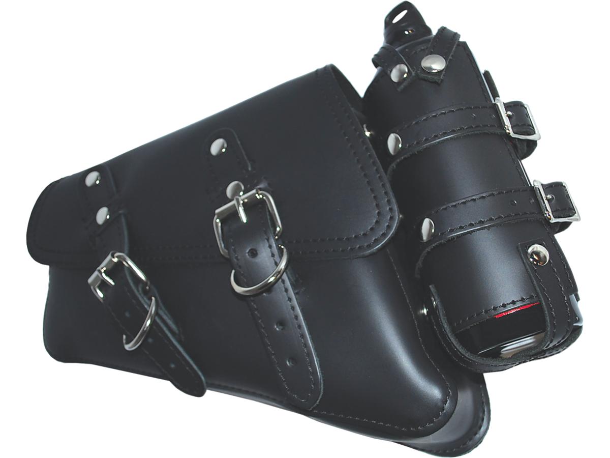 La Rosa Design Left Side Bag With Fuel Bottle Black For 04-20 Sportster - FREE UK Shipping, FREE 365 Day Returns | Moto Central