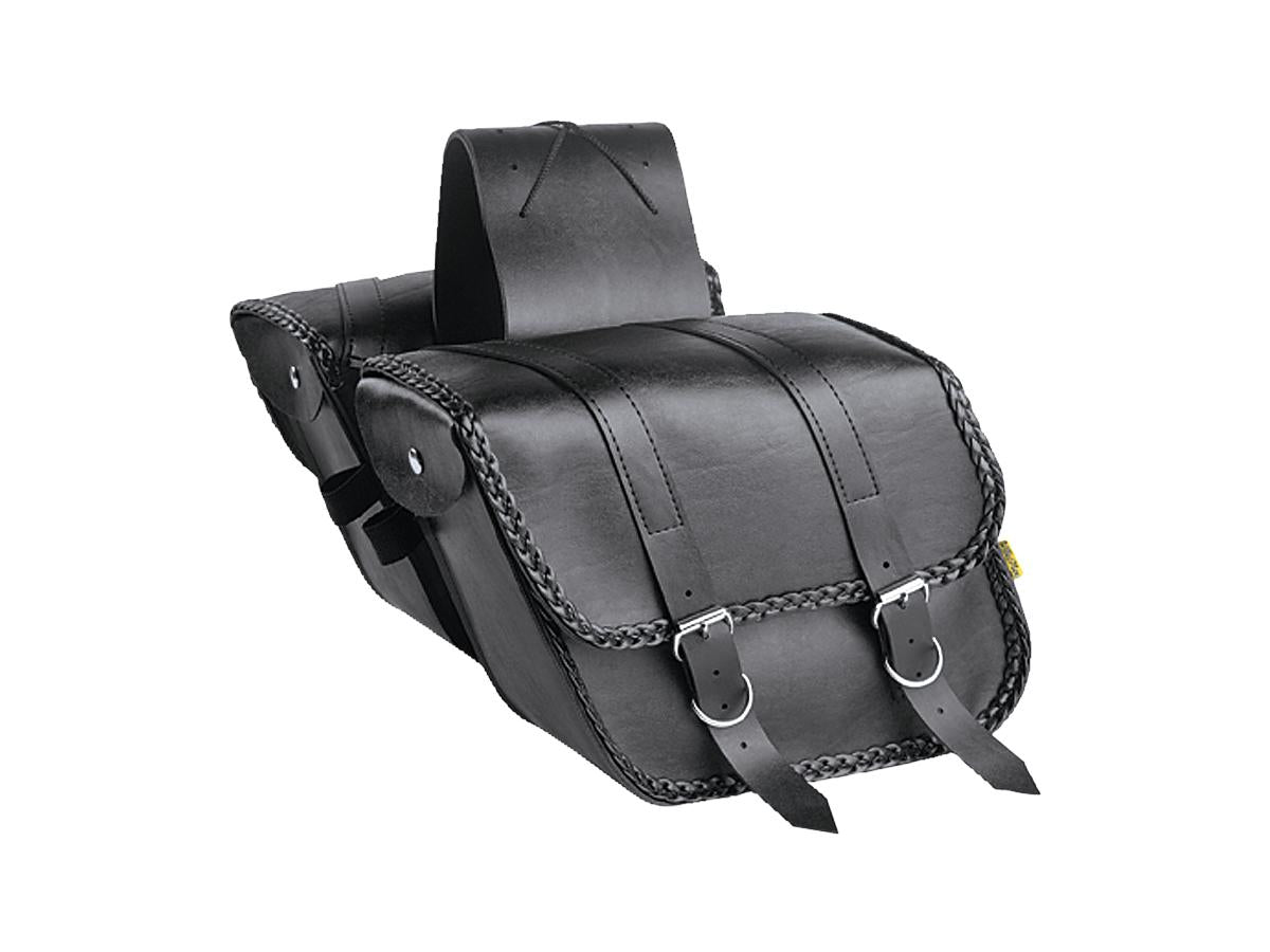 Willie & Max Braided Slant Saddlebags Black SB707B  - FREE UK Shipping, FREE 365 Day Returns | Moto Central