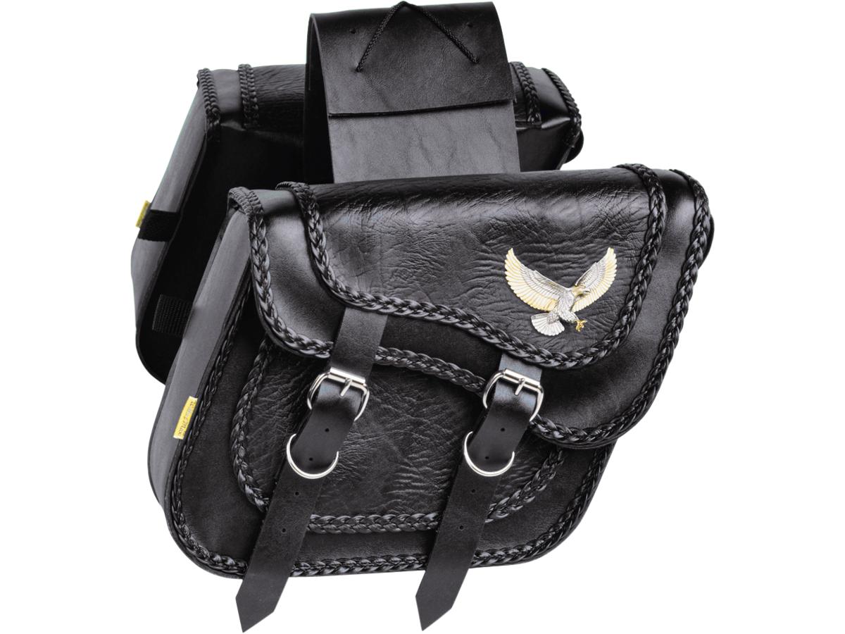 Willie & Max Black Magic Slant Throw Over Saddlebags Standard Black - 11" X 9 1⁄2" X 5"  - FREE UK Shipping, FREE 365 Day Returns | Moto Central