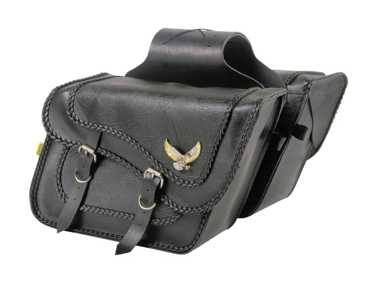 Willie & Max Black Magic Slant Throw Over Saddlebags Fleetside Black - 16" X 11" X 6 1/2"  - FREE UK Shipping, FREE 365 Day Returns | Moto Central