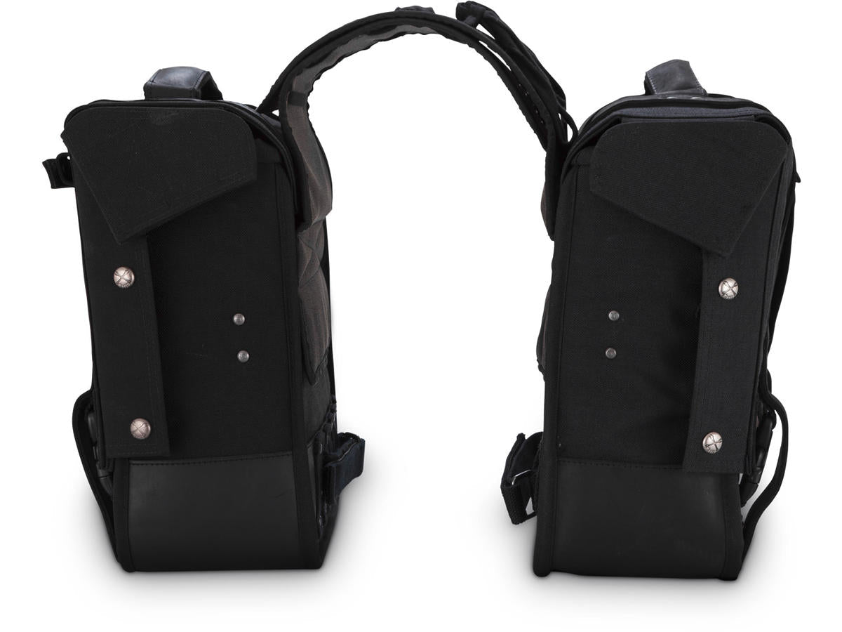 Burly Voyager Throwover Saddlebags Black