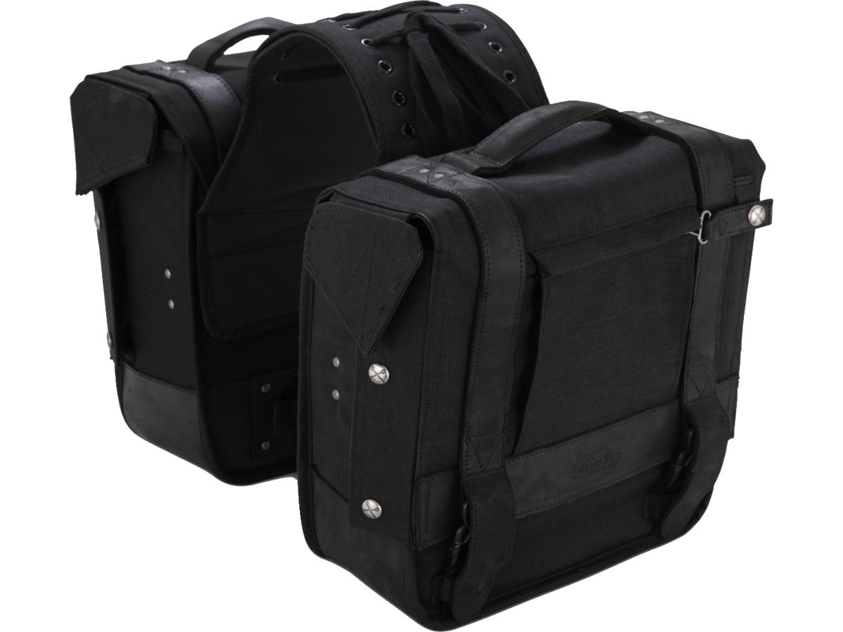 Burly Voyager Throwover Saddlebags Black