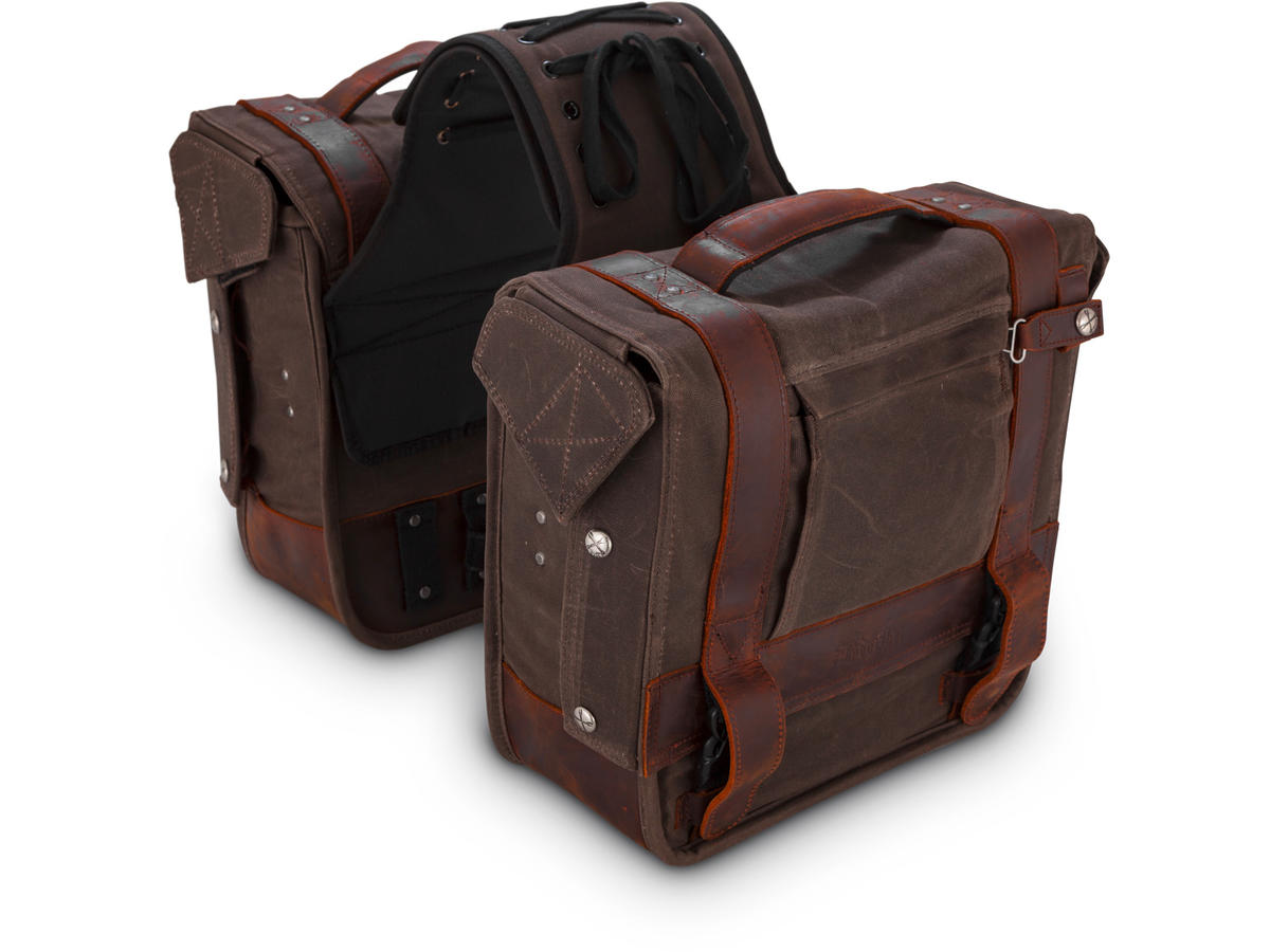 Burly Voyager Throwover Saddlebags Dark Oak