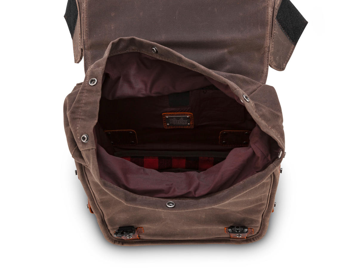 Burly Voyager Throwover Saddlebags Dark Oak