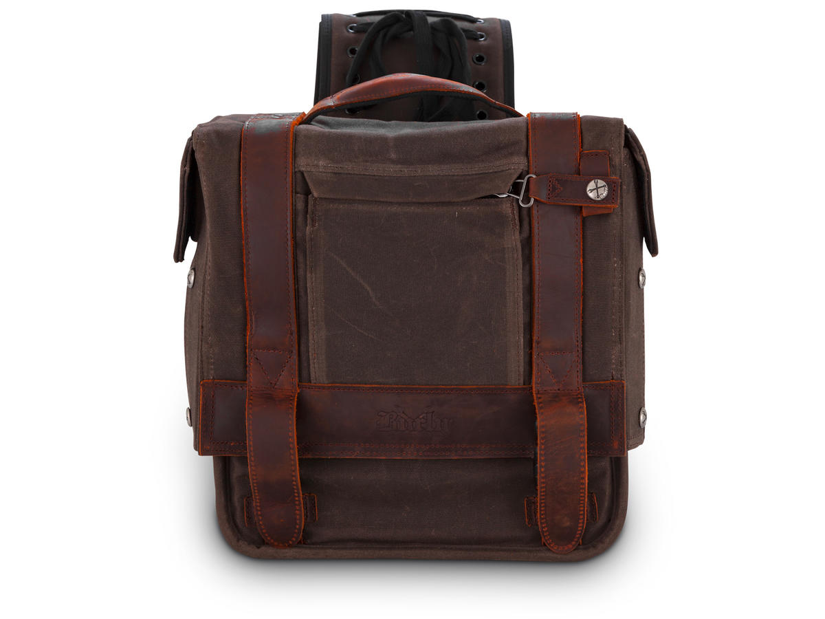 Burly Voyager Throwover Saddlebags Dark Oak