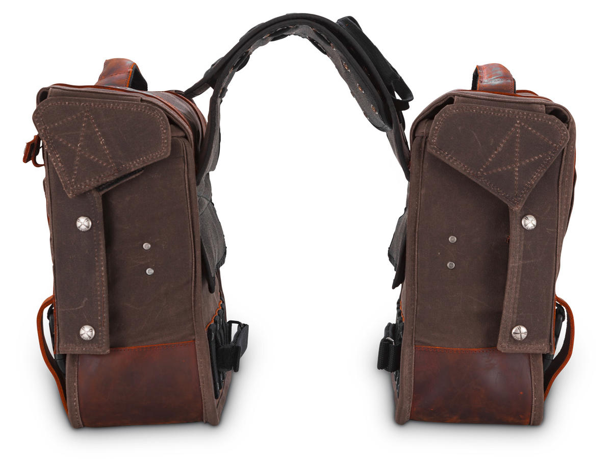 Burly Voyager Throwover Saddlebags Dark Oak