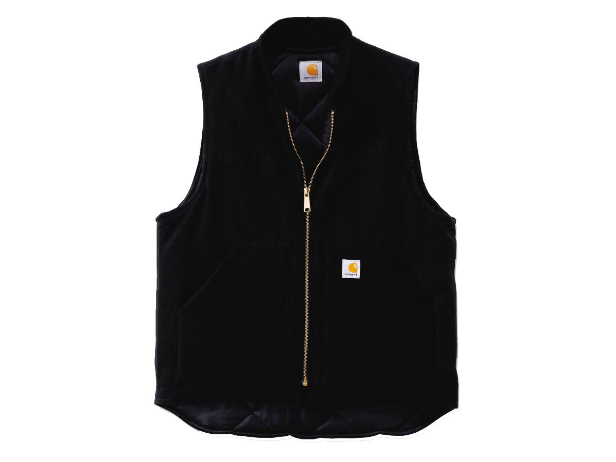 Carhartt Relaxed Fit Firm Duck Insulated Rib Collar Vest Black