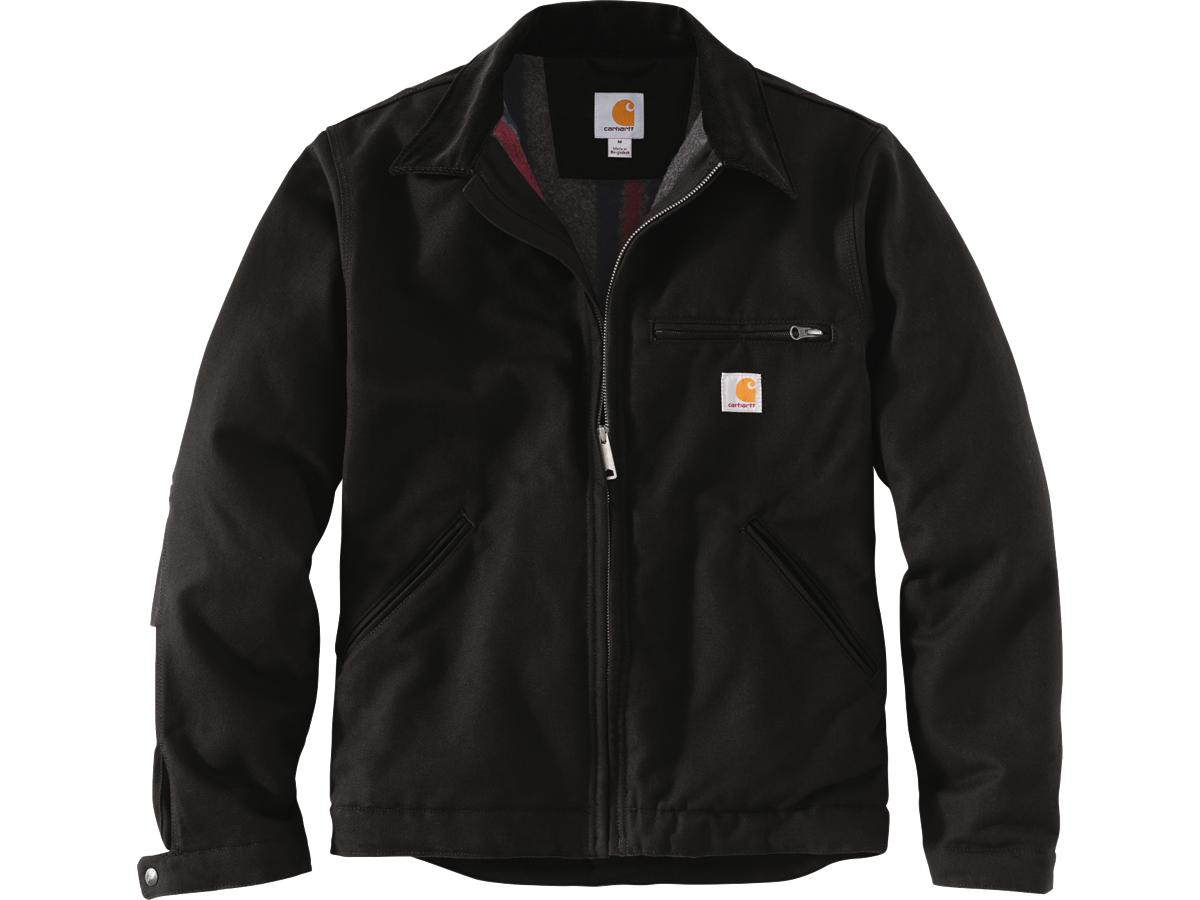 Carhartt Relaxed Fit Duck Blanket Lined Detroit Jacket Black  - FREE UK Delivery - Moto Central