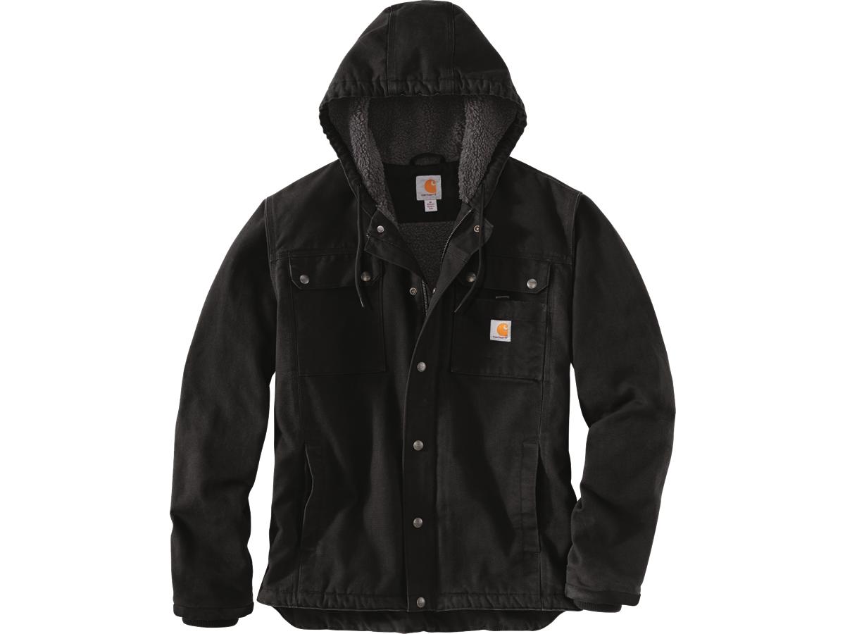 Carhartt Relaxed Fit Washed Duck Sherpa-Lined Utility Jacket Black