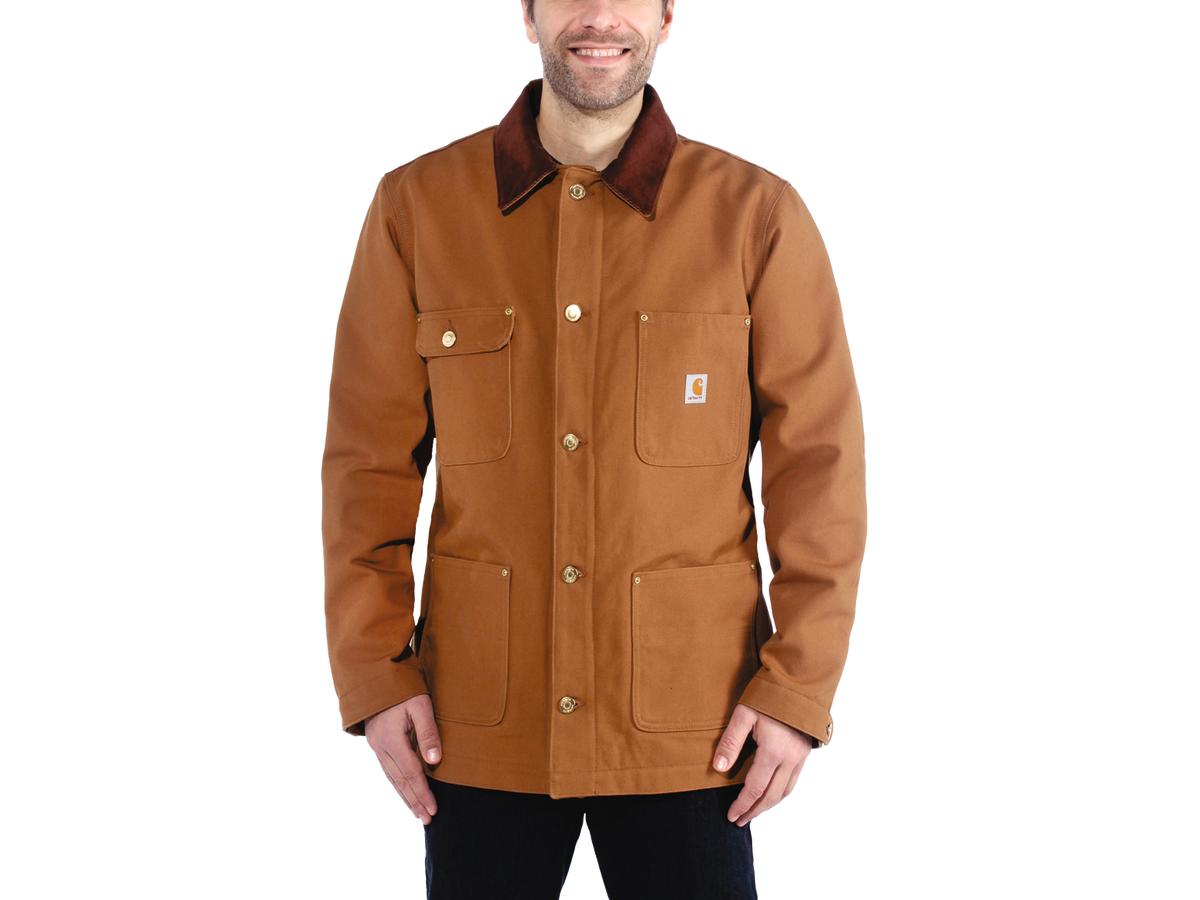 Carhartt Loose Fit Firm Duck Blanket-Lined Chore Coat Carhartt Brown