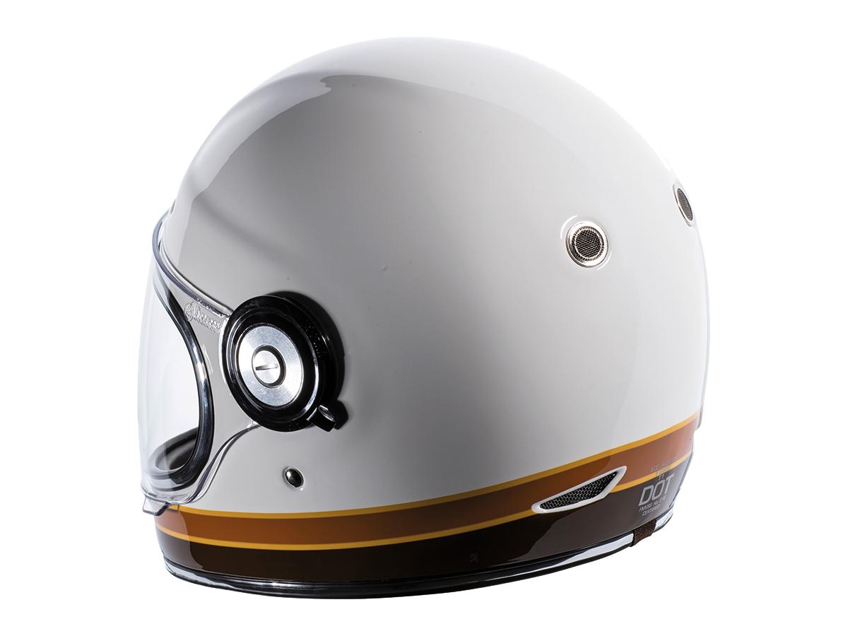 Torc T-1 Retro ISO Bars Helmet Gloss White  - FREE UK Delivery - Moto Central