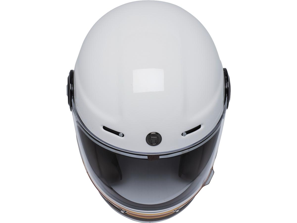 Torc T-1 Retro ISO Bars Helmet Gloss White  - FREE UK Delivery - Moto Central