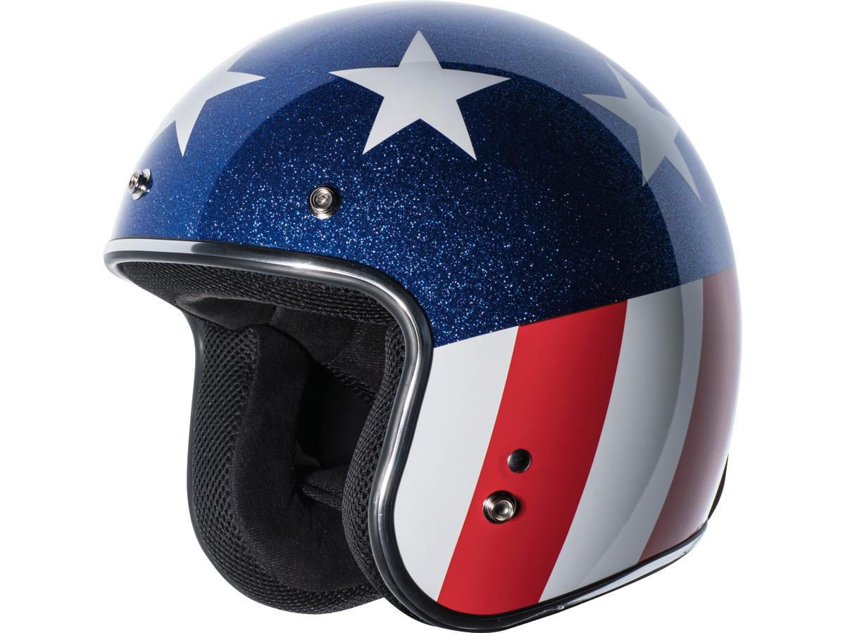 Torc T-50 ECE Retro Captain Vegas Jet Helmet Red / White / Blue