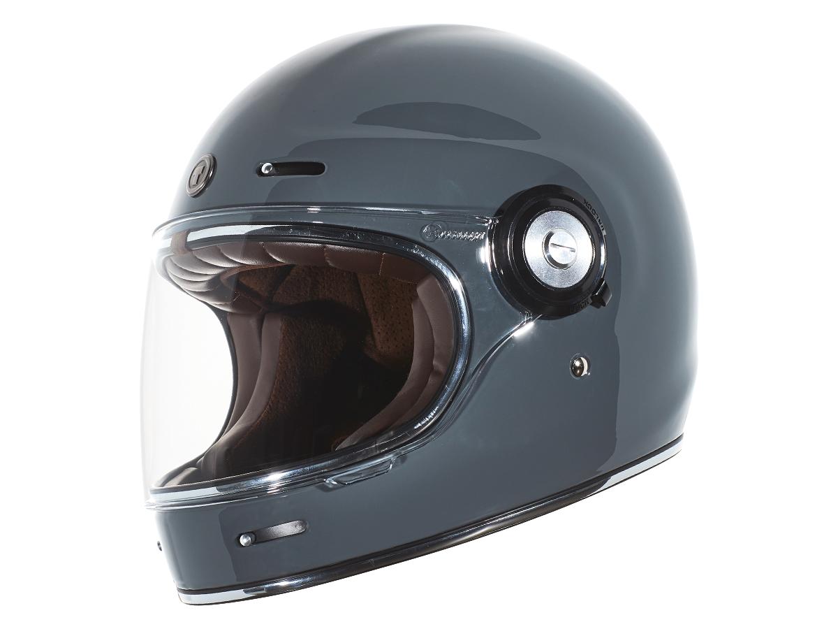 Torc T-1 Retro Helmet Gloss Grey  - FREE UK Delivery - Moto Central