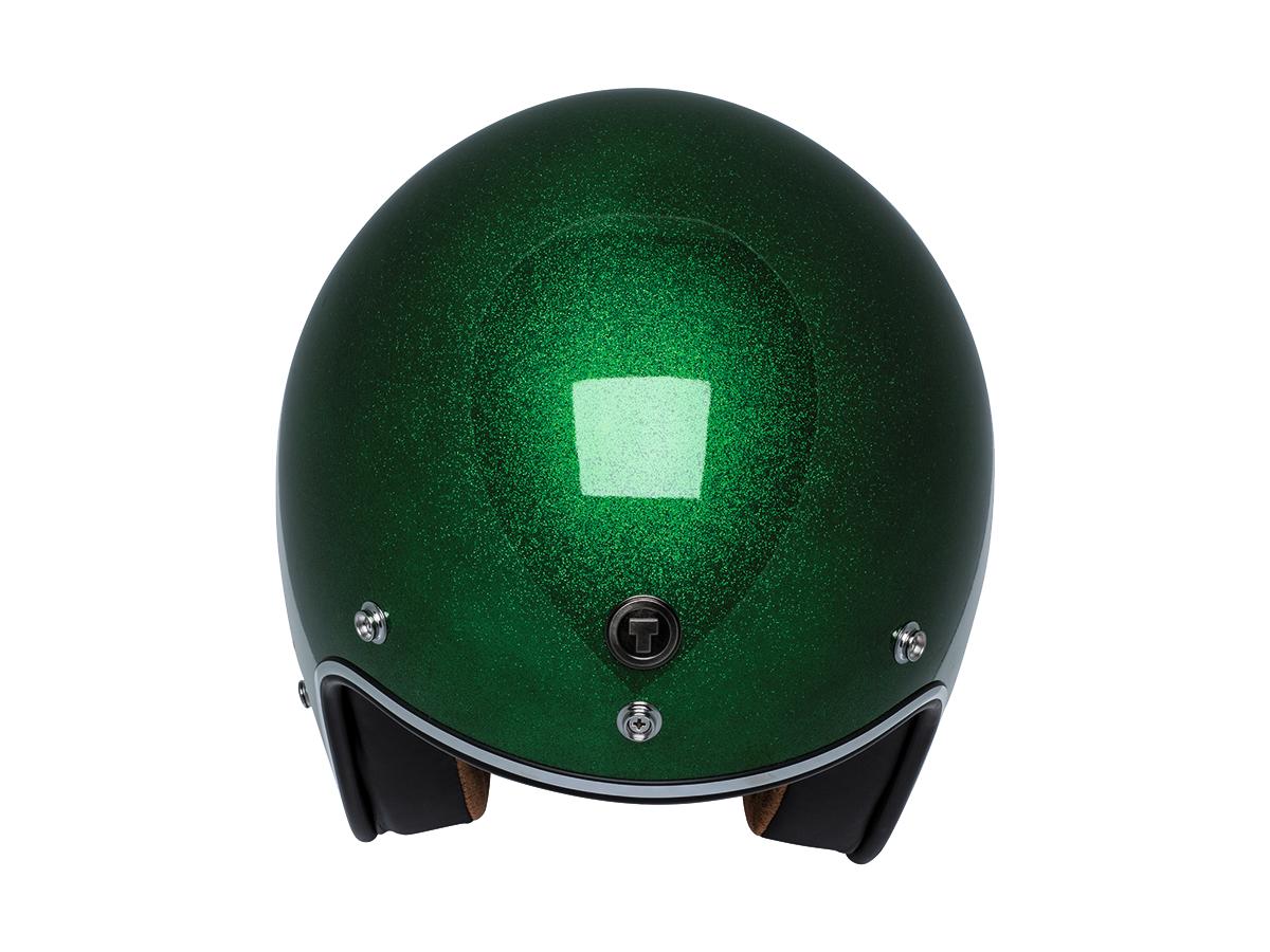 Torc T-50 ECE Retro Jet Helmet Limecycle Green Mega Flake