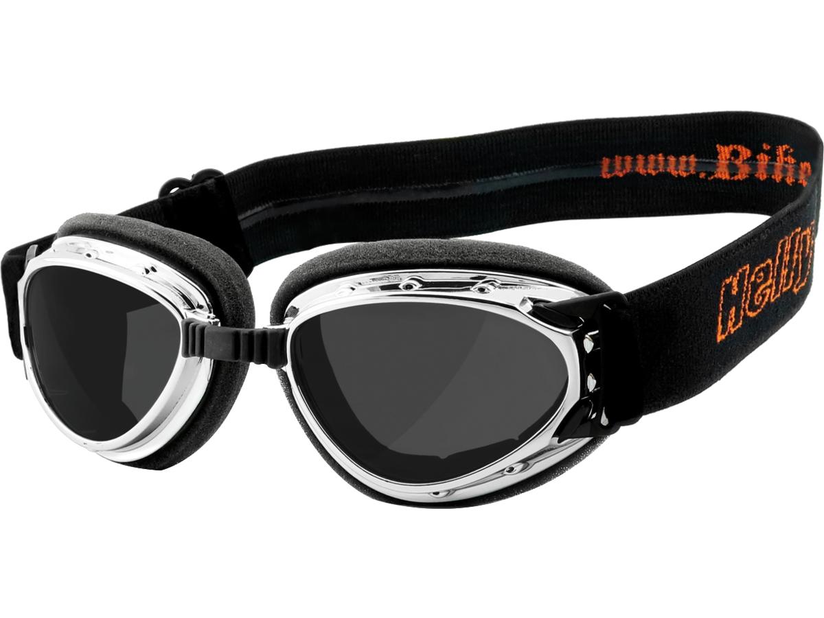 Helly Hurricane 3 Glasses Chrome Dark Smoke  - FREE UK Shipping, FREE 365 Day Returns | Moto Central